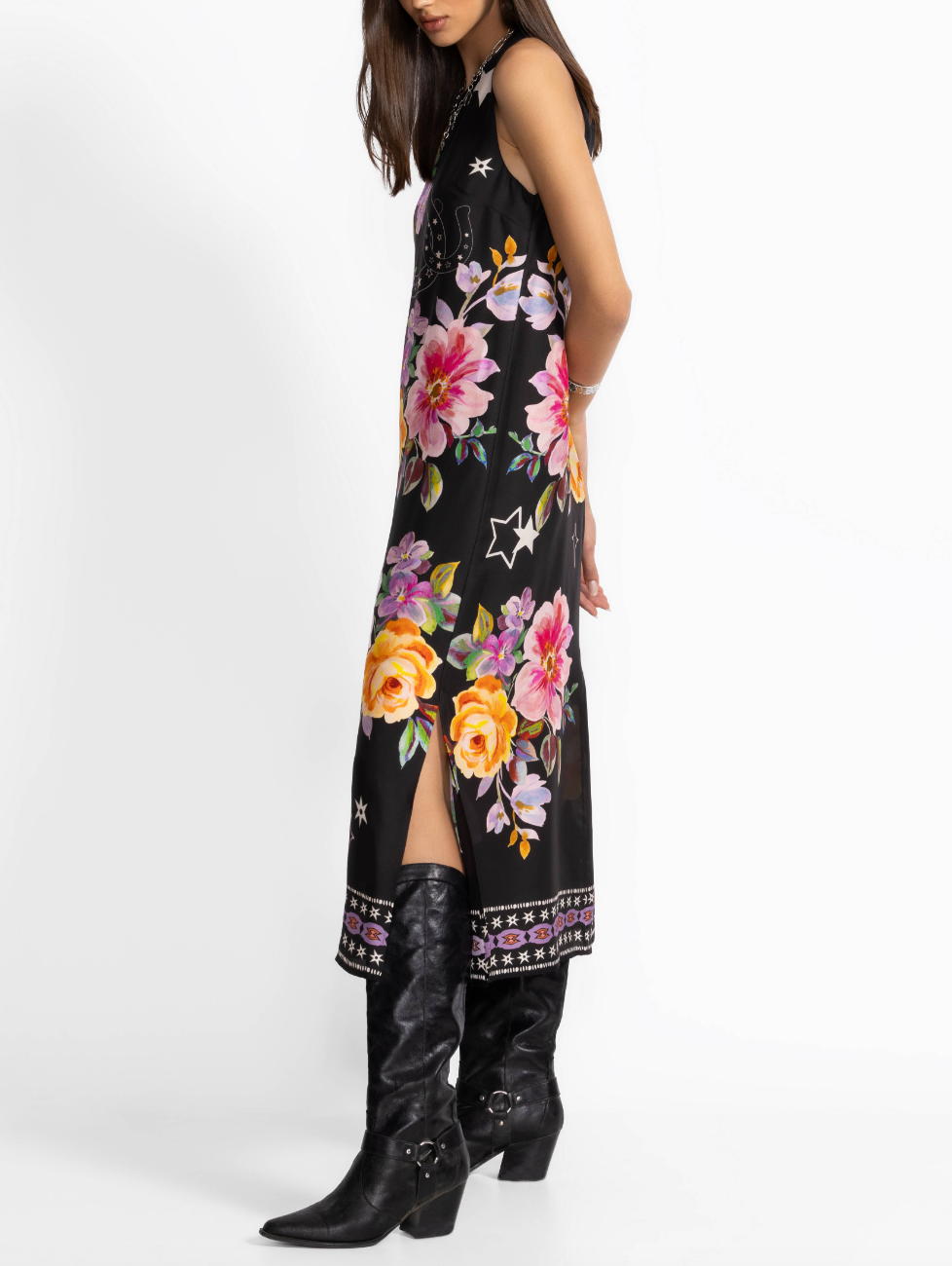 Karolina Tea Length Dress - Western Kasumi by Johnny Was — alternate view