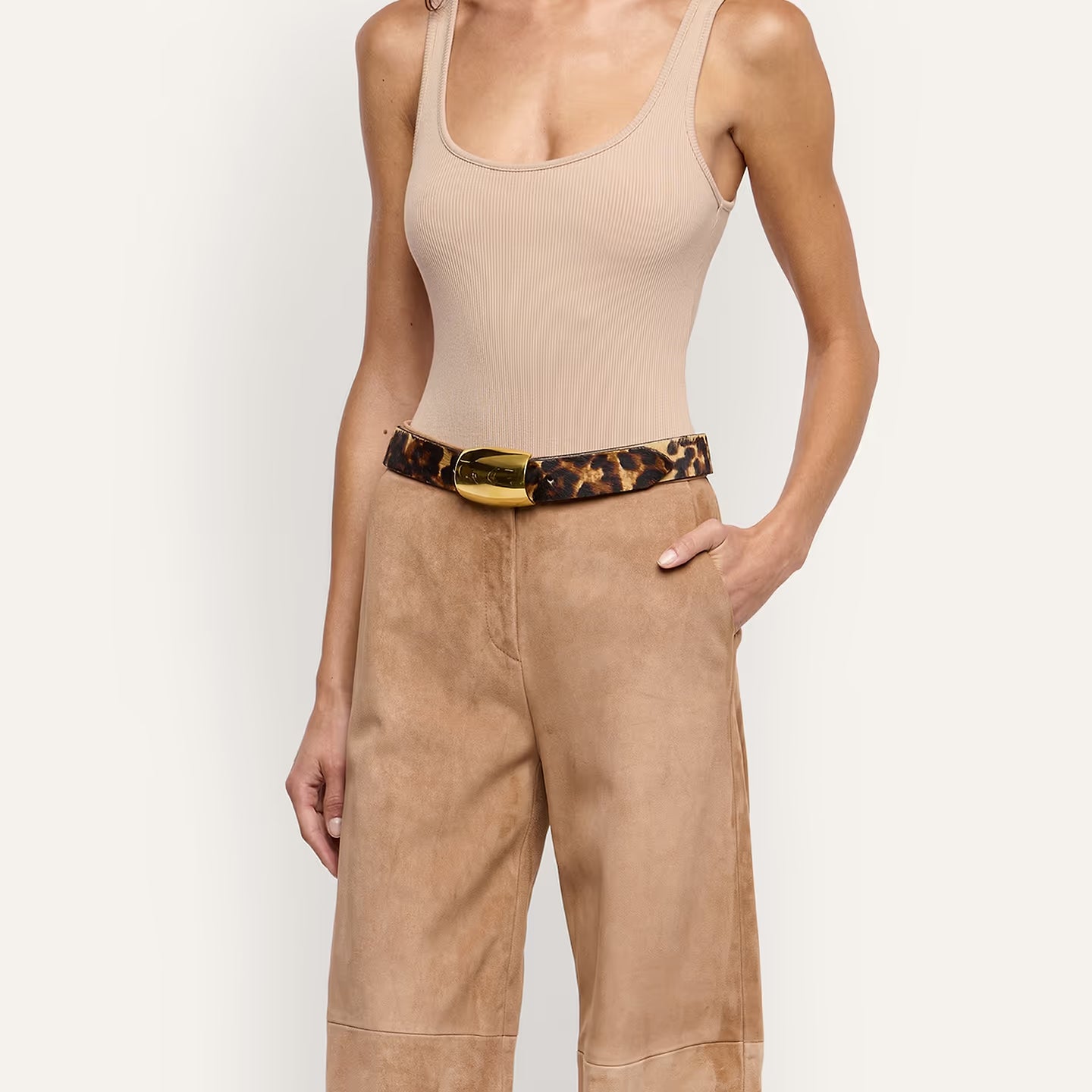 L'AGENCE Milou Belt - Leopard Calfhair, view 5