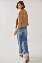 Maeve Faux Suede Moto Jacket - Golden by Level 99 — view 5