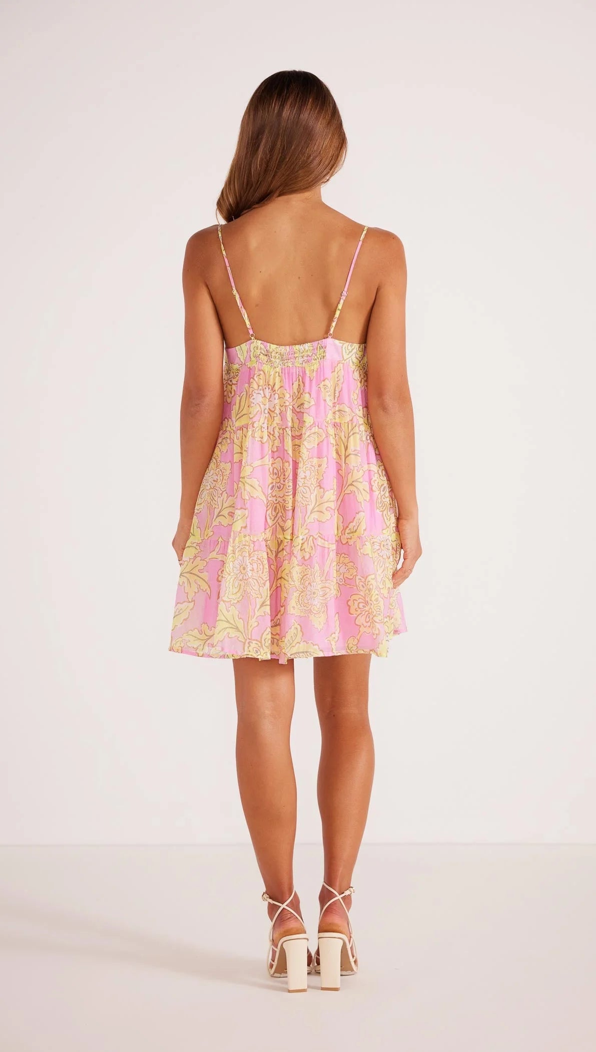 Laurelle Mini Dress - Pink Floral by Mink Pink — view 5