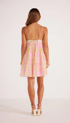 Laurelle Mini Dress - Pink Floral by Mink Pink — view 5