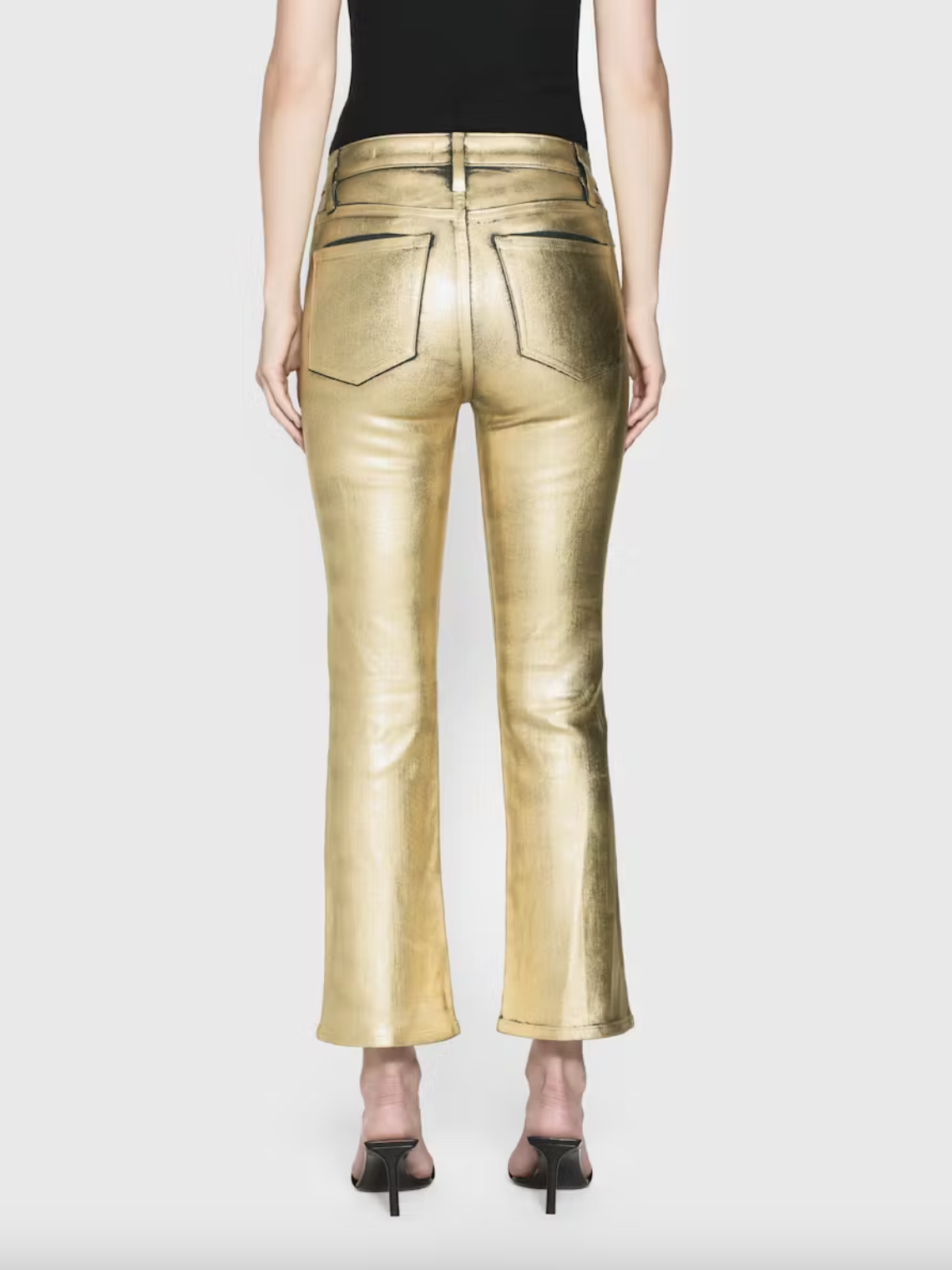 Le Crop Mini Boot - Gold Chrome by Frame — view 4