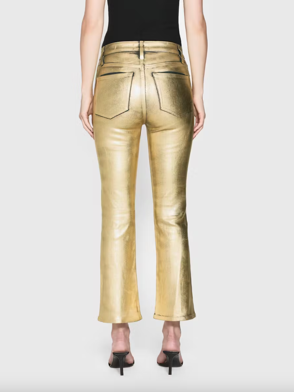 Le Crop Mini Boot - Gold Chrome by Frame — view 4