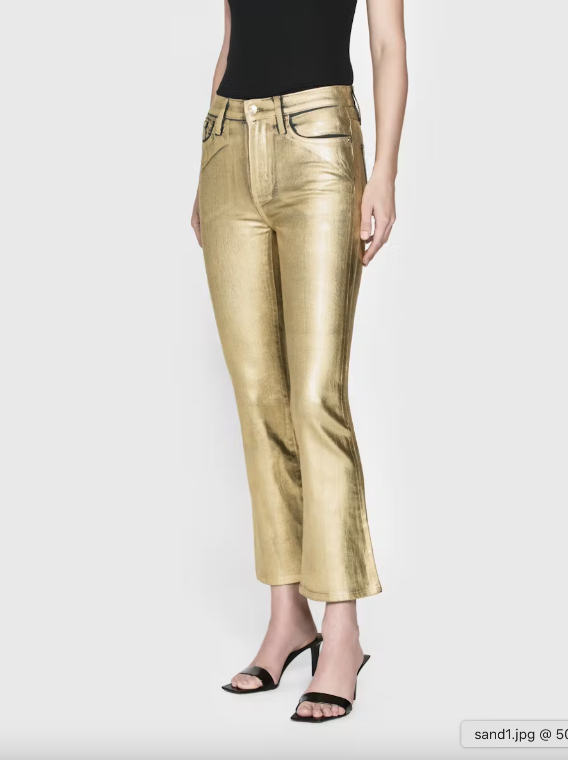Le Crop Mini Boot - Gold Chrome by Frame — view 3