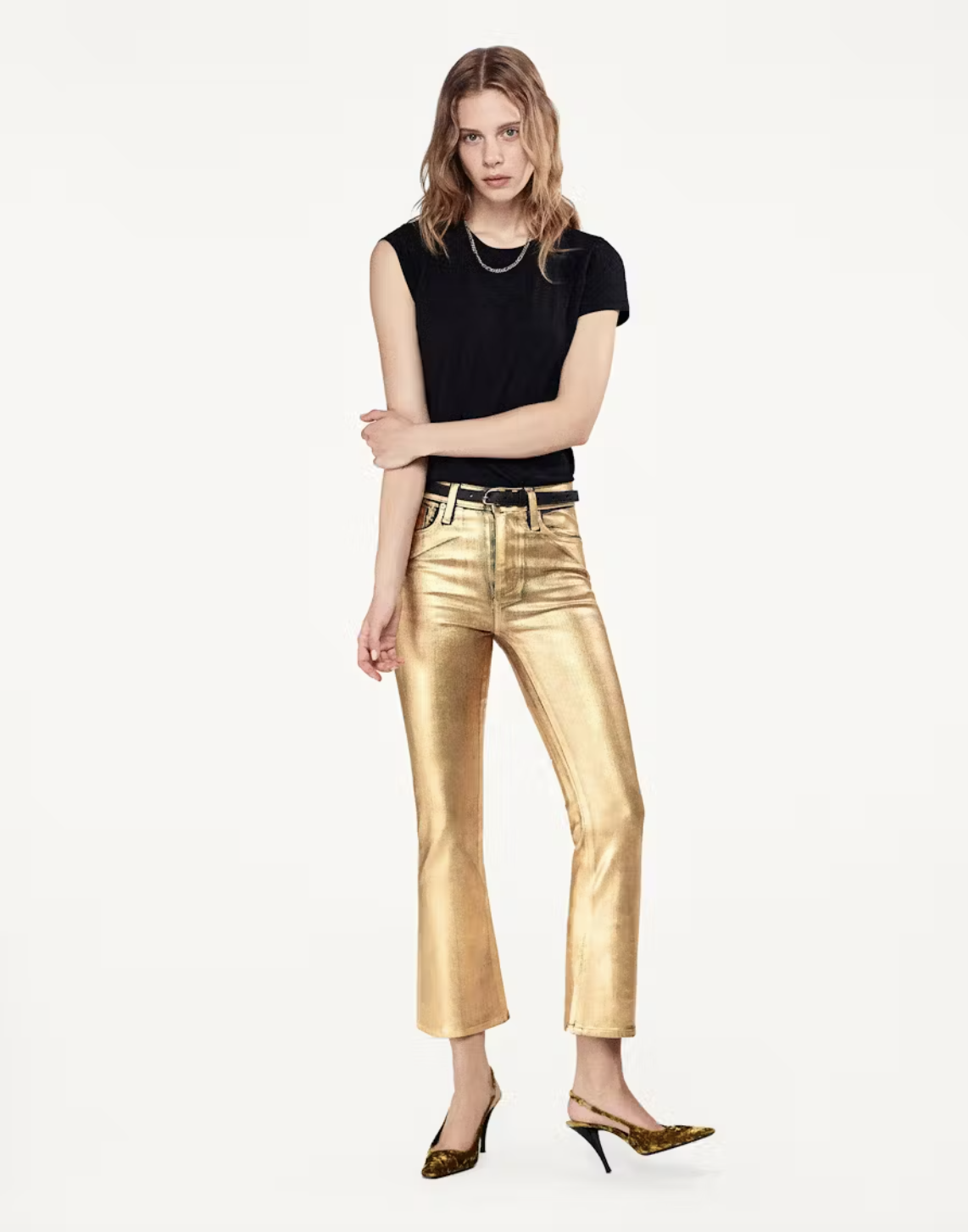 Le Crop Mini Boot - Gold Chrome by Frame | 25 South Boutiques