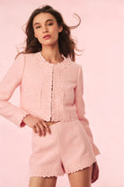 Leilana Tweed Cropped Jacket - Strawberry Spritz by LoveShackFancy | 25 South Boutiques