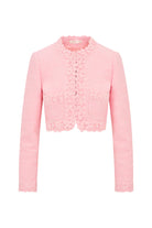 Leilana Tweed Cropped Jacket - Strawberry Spritz by LoveShackFancy — view 3