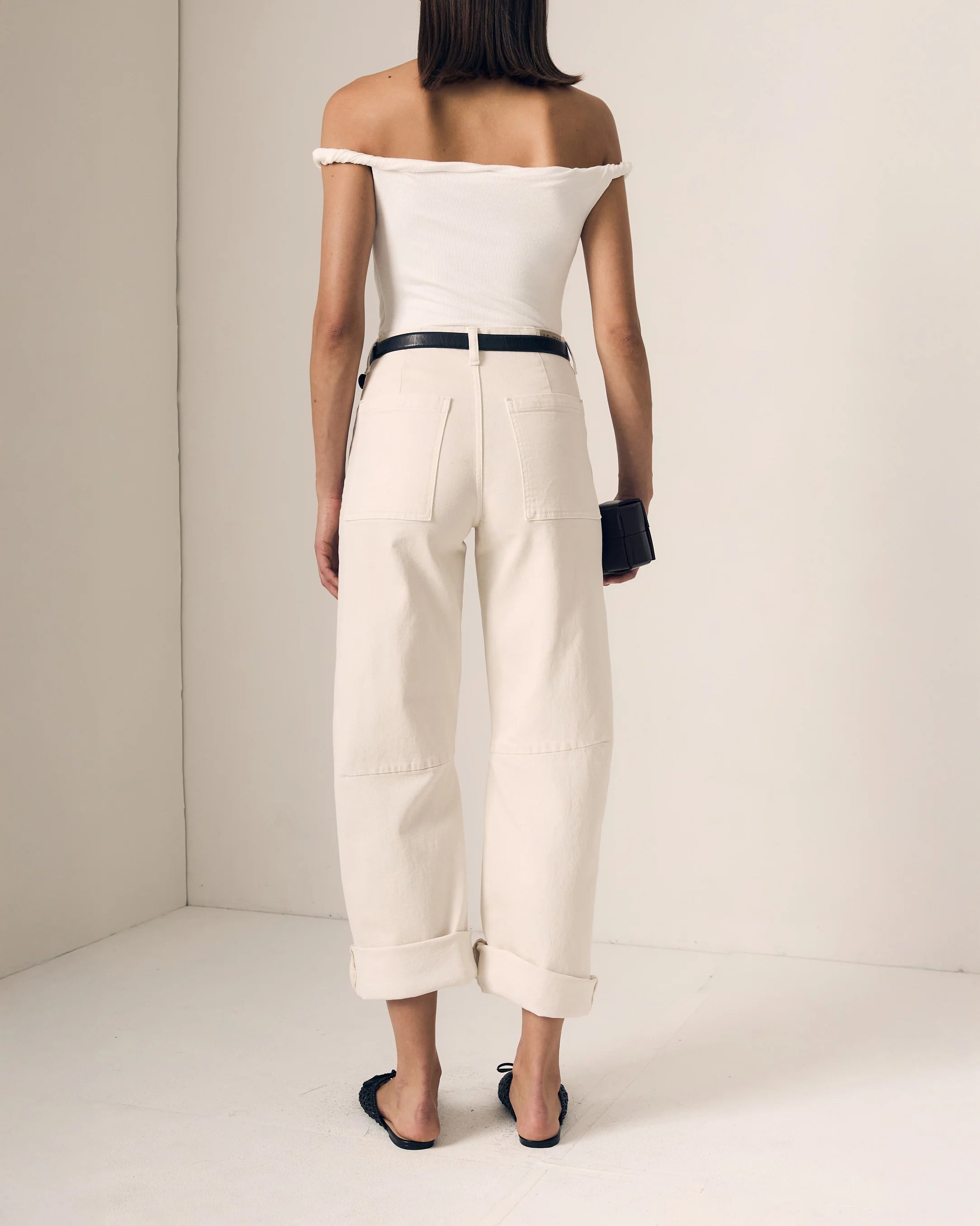 Utility Soft Barrel w/ Double Cuff - Bone by Le Jean — view 3