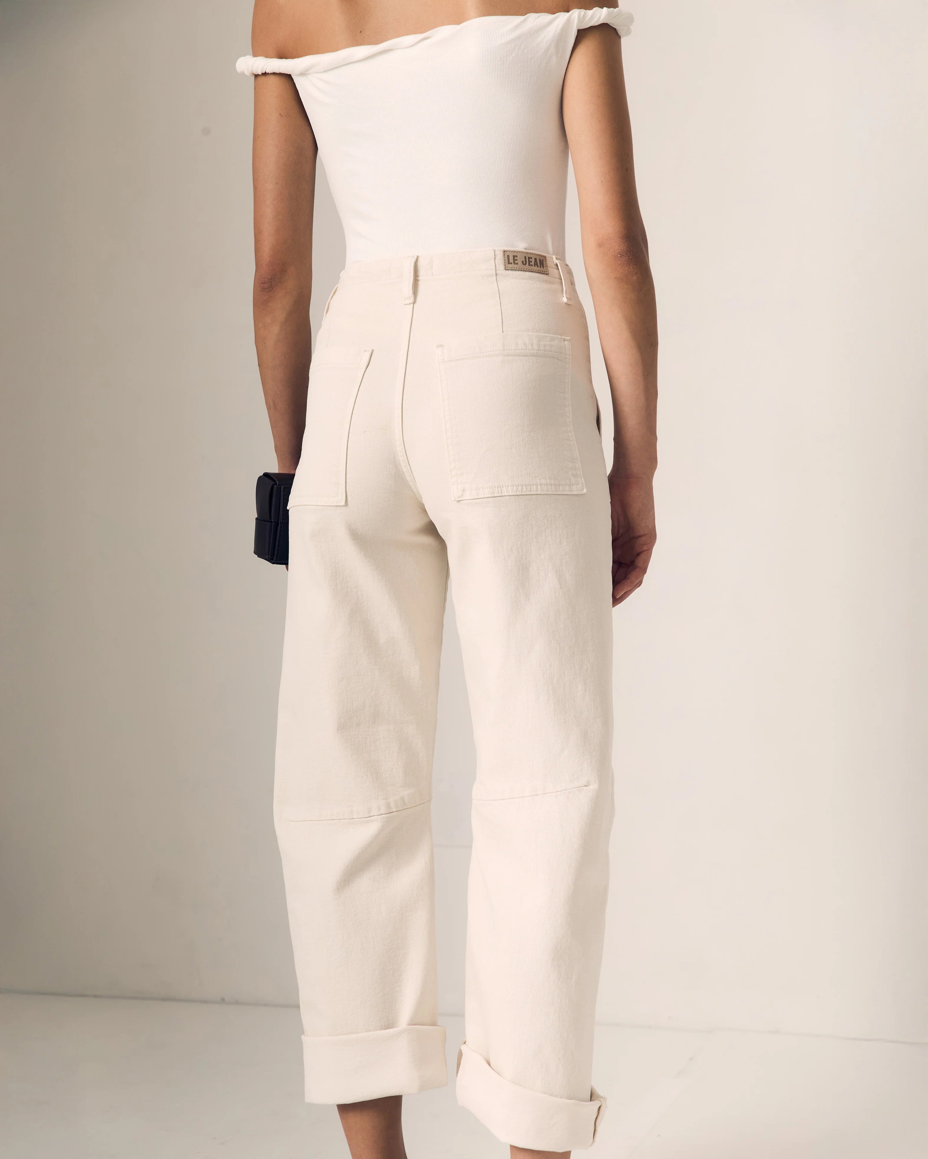 Utility Soft Barrel w/ Double Cuff - Bone by Le Jean — view 4