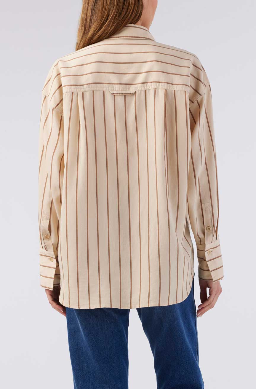 Nina Shirt - Latte Coffee Multi by AMO — view 3