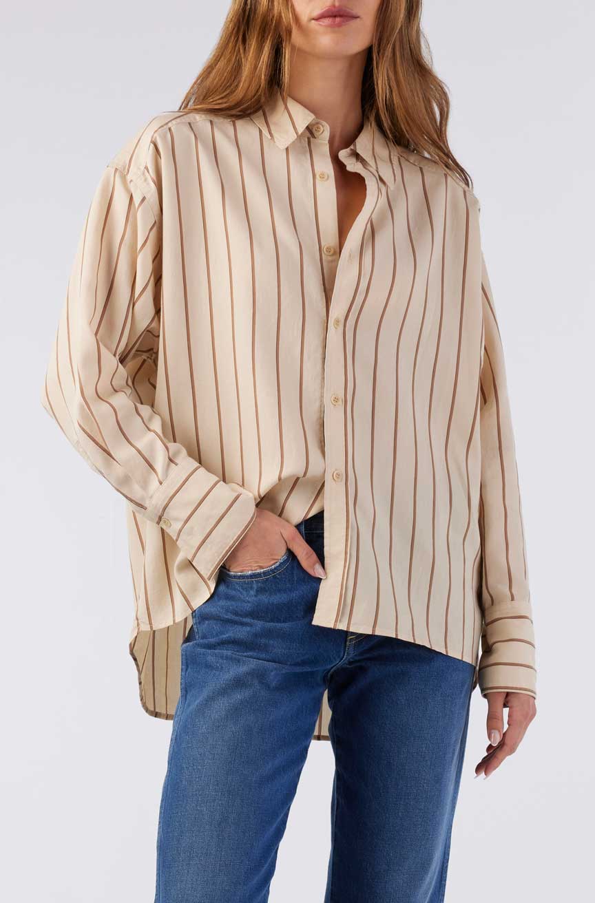 Nina Shirt - Latte Coffee Multi by AMO | 25 South Boutiques