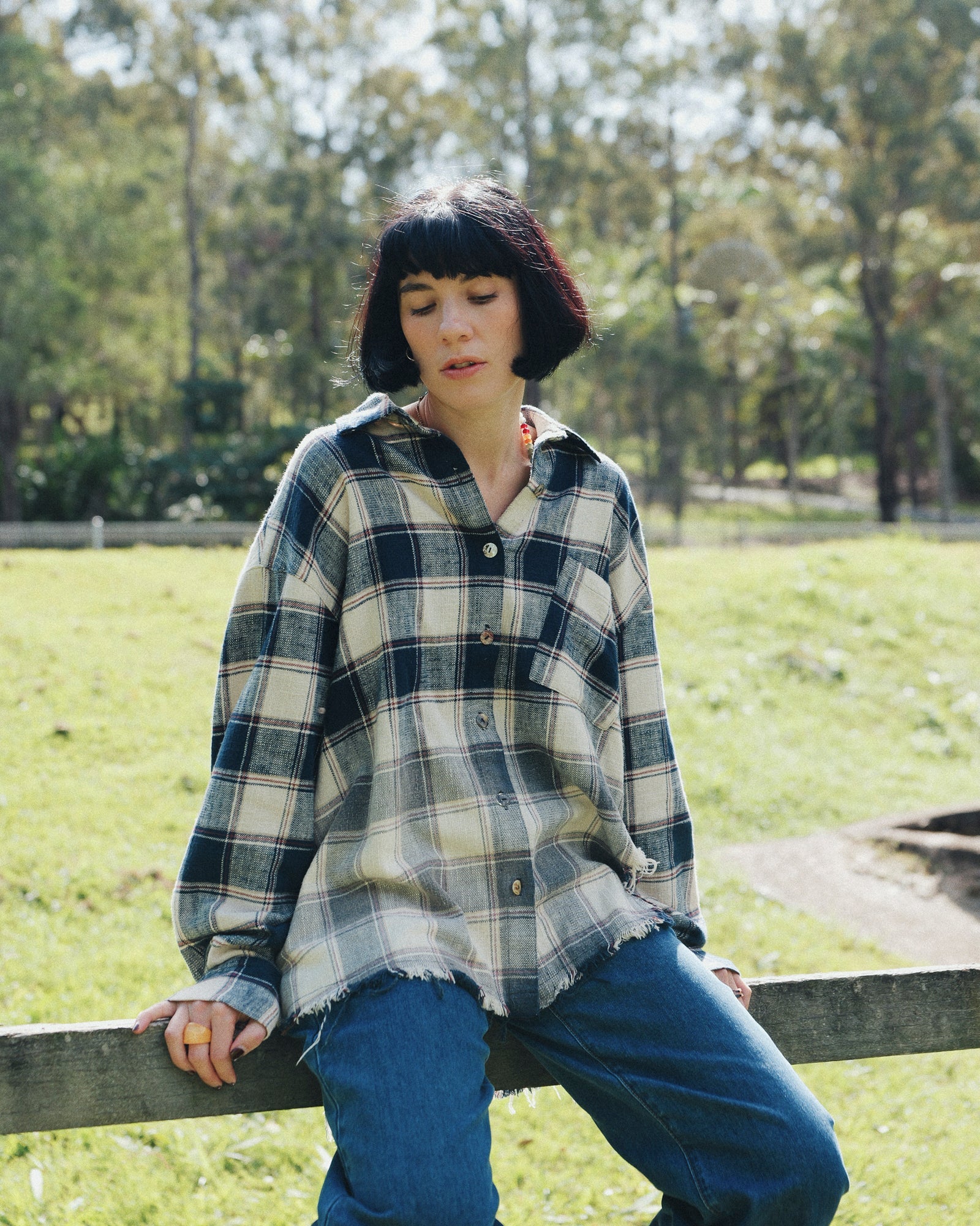 Cutaway Bleached Flannel Shirt - Cream by The Tales — alternate view