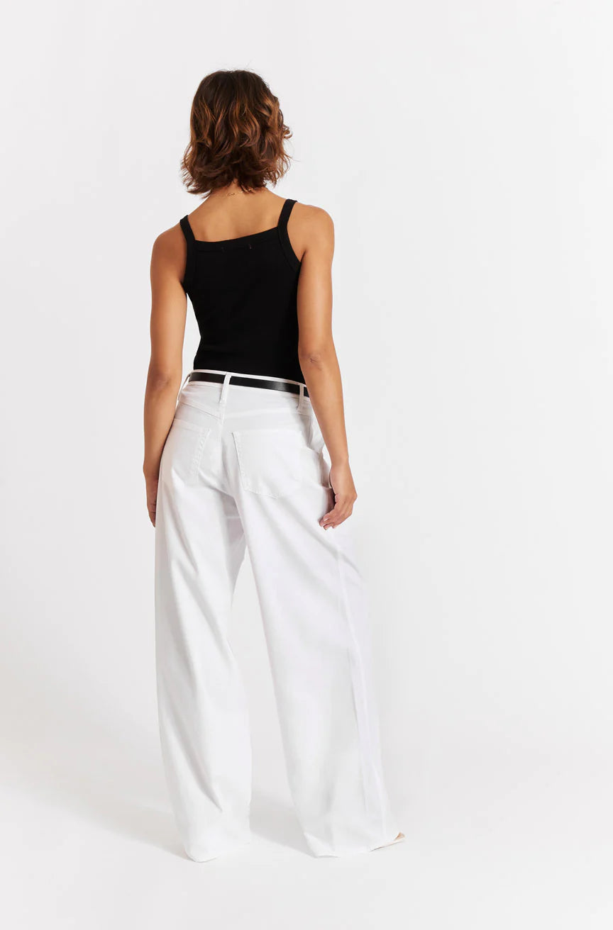 Sheryl Wide Leg Trouser - White by AMO — alternate view
