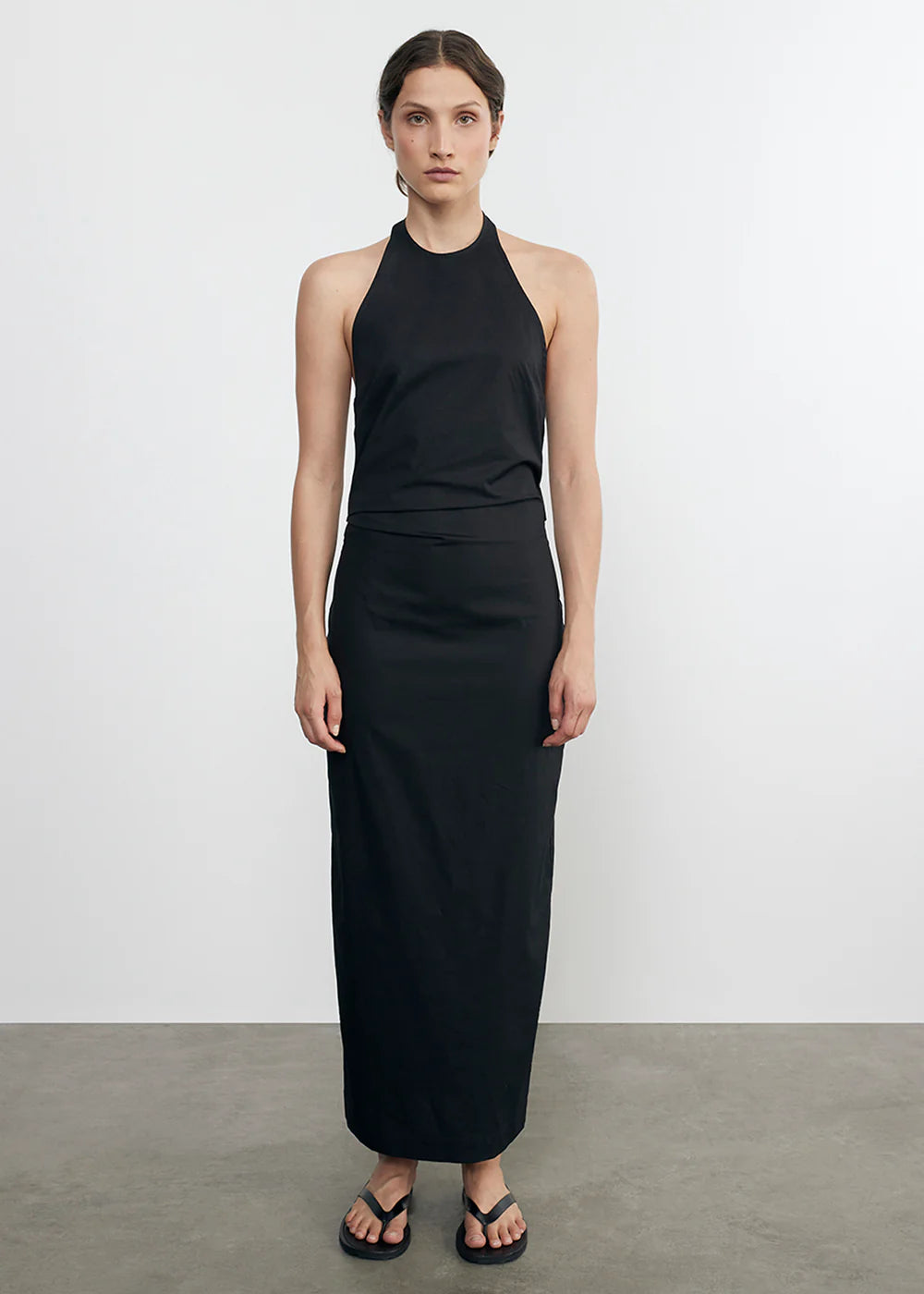 Poplin Halter Dress - Black by Enza Costa | 25 South Boutiques