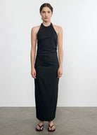 Poplin Halter Dress - Black by Enza Costa | 25 South Boutiques
