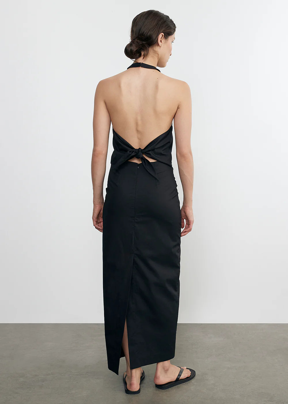 Poplin Halter Dress - Black by Enza Costa — view 3