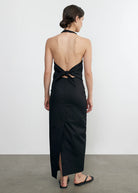 Poplin Halter Dress - Black by Enza Costa — view 3