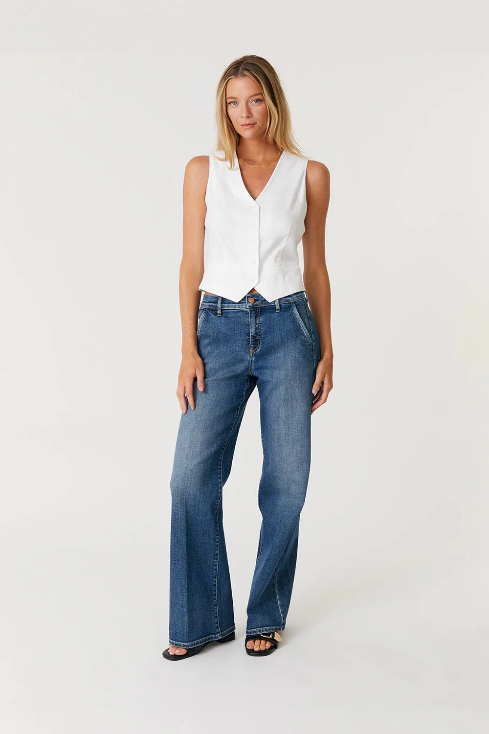 Ellis Denim Trouser - Blue Strand by Level 99 | 25 South Boutiques