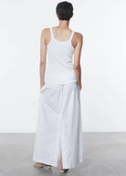 Linen Knit Strappy Tank - White by Enza Costa — view 4