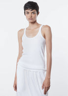 Linen Knit Strappy Tank - White by Enza Costa | 25 South Boutiques