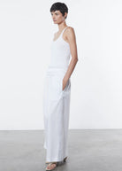 Linen Knit Strappy Tank - White by Enza Costa — view 3