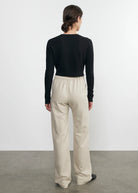 Linen Open Knit Cropped V Neck Cardigan - Black by Enza Costa — view 4