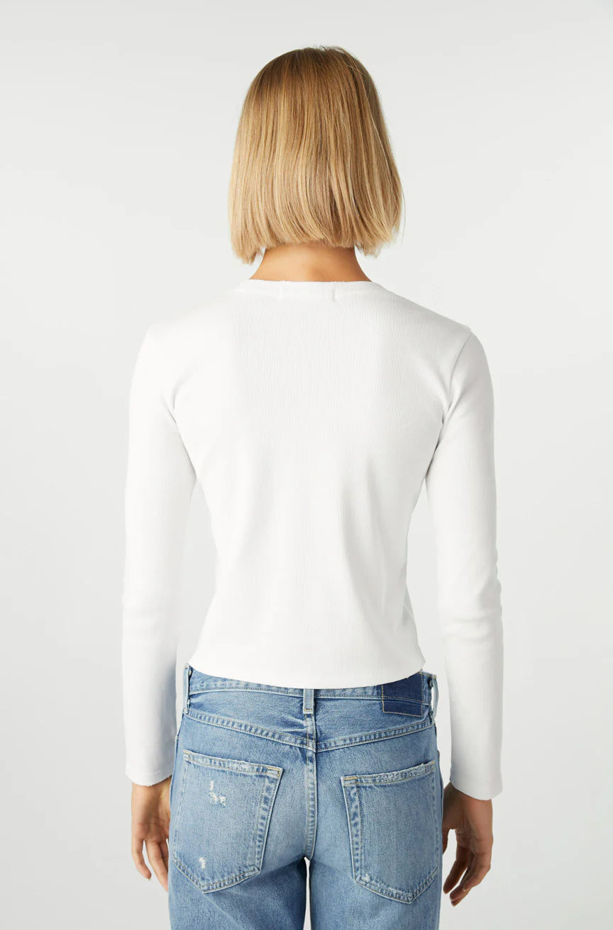 Slim Rib Tee - White by AMO — alternate view