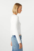 Slim Rib Tee - White by AMO — view 3