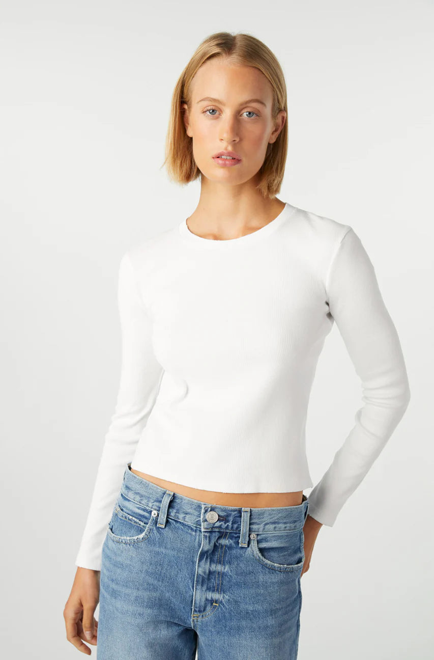 Slim Rib Tee - White by AMO | 25 South Boutiques