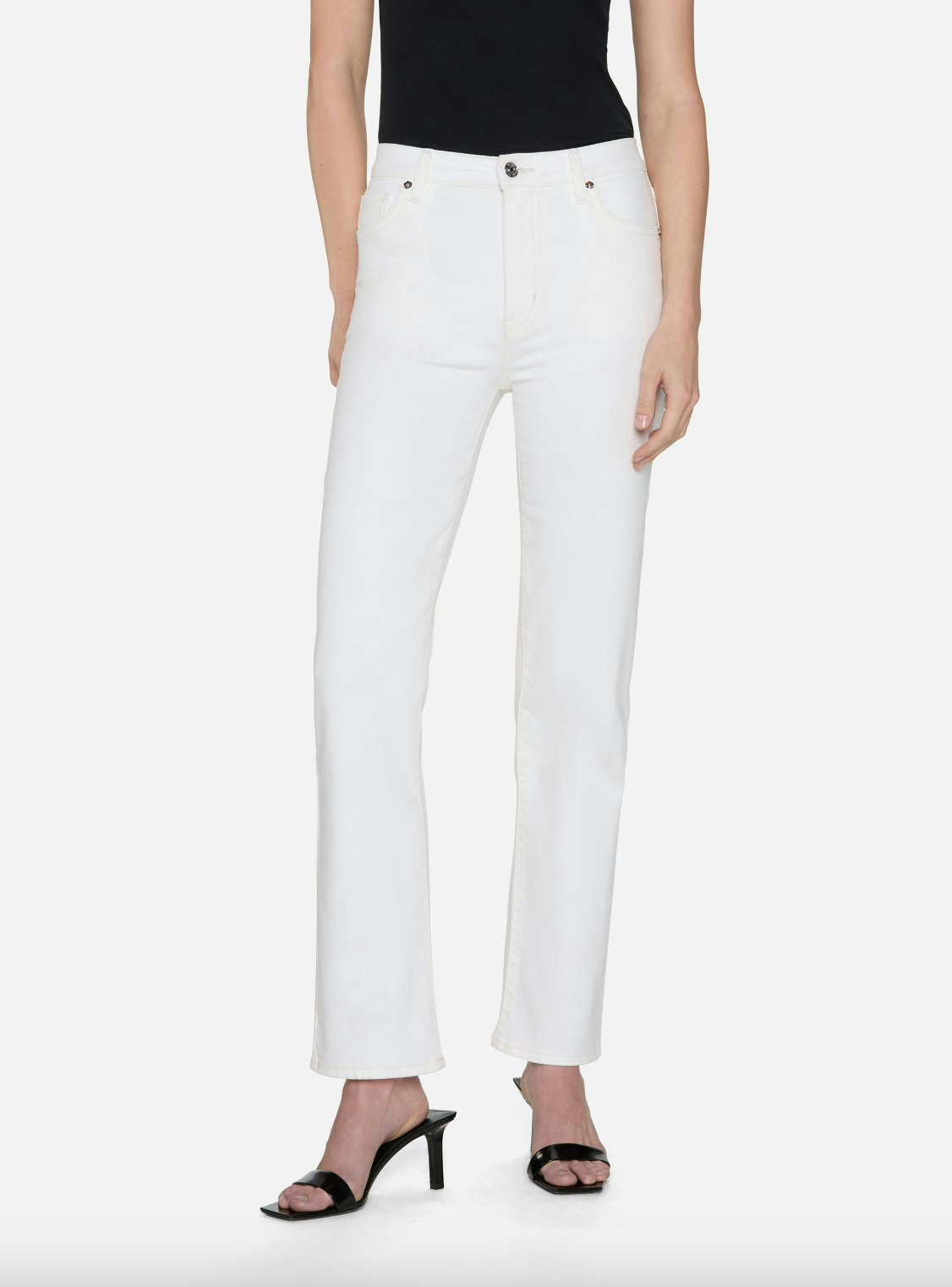 Le Sleek Straight Jean - White by Frame | 25 South Boutiques