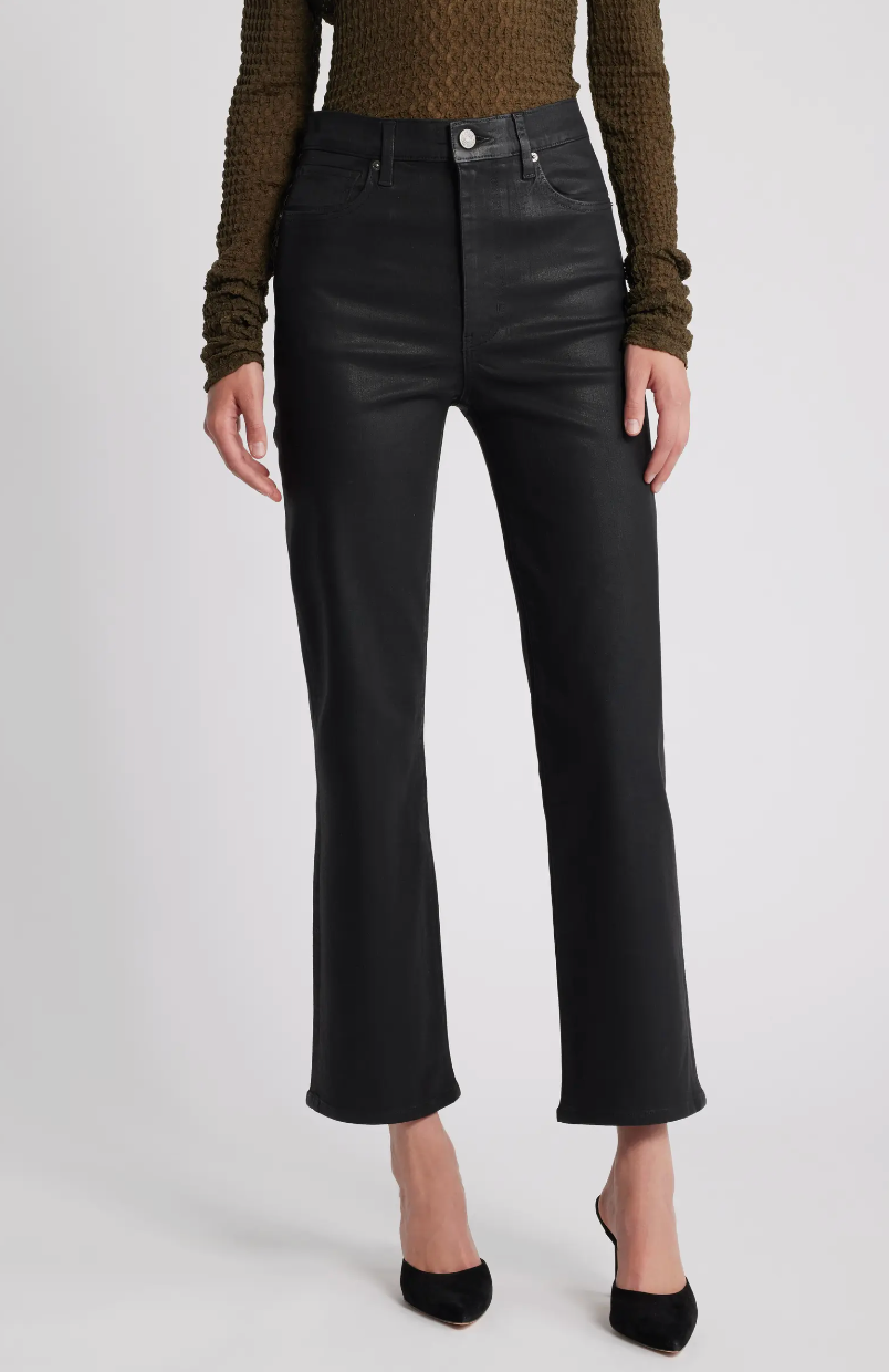 Le Sleek Straight Leg Jean - Noir Coated by Frame | 25 South Boutiques