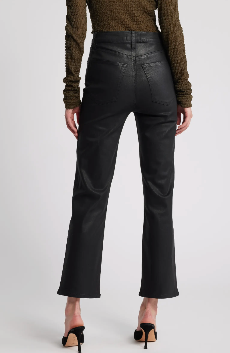 Le Sleek Straight Leg Jean - Noir Coated by Frame — alternate view