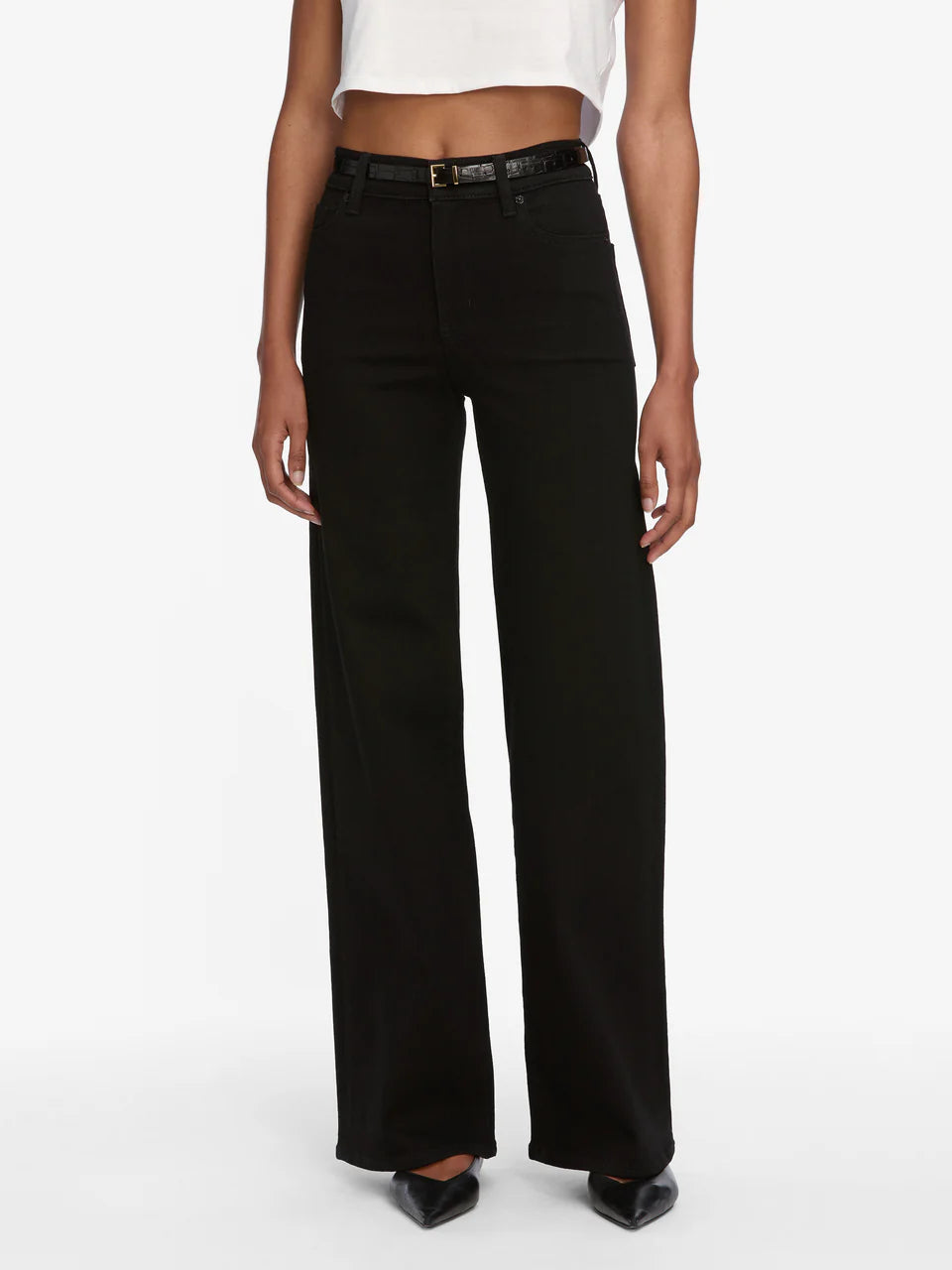 Le Slim Palazzo - Black by Frame — alternate view