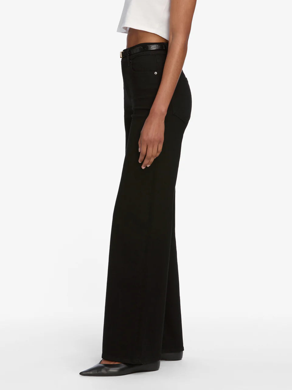 Le Slim Palazzo - Black by Frame — view 3