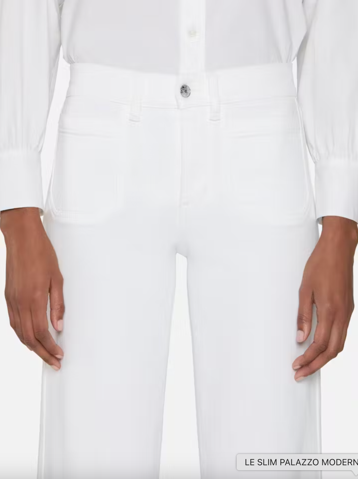 Le Slim Palazzo Modernist Pocket - White by Frame — view 3