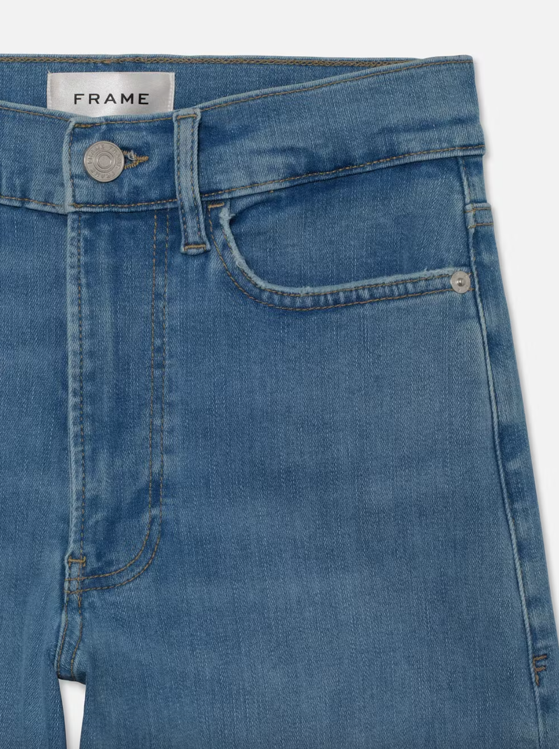 Le Slim Palazzo Raw Fray - Clearwater by Frame — view 4