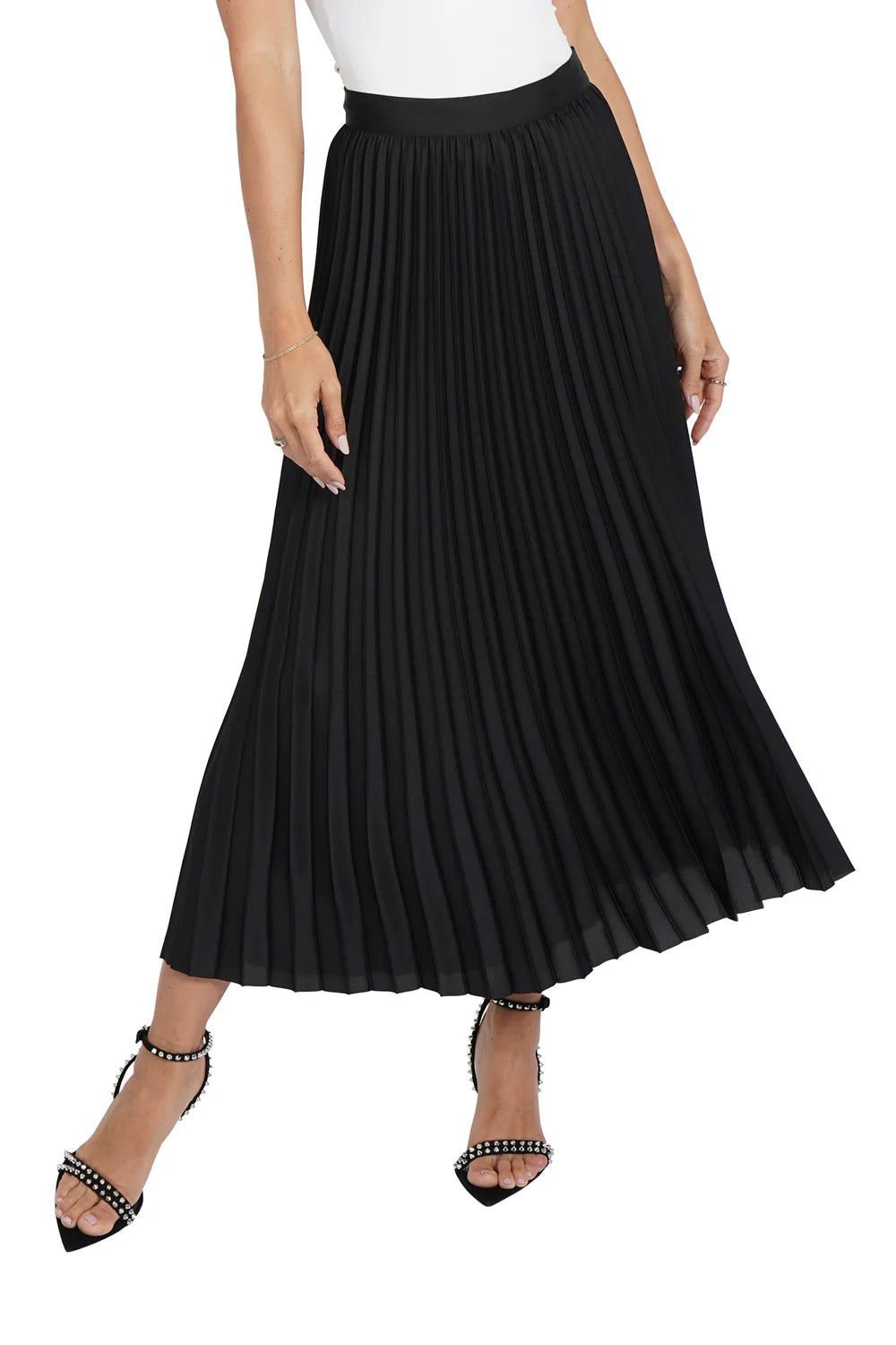 Nessa Pleated Skirt - Black by Love Token | 25 South Boutiques