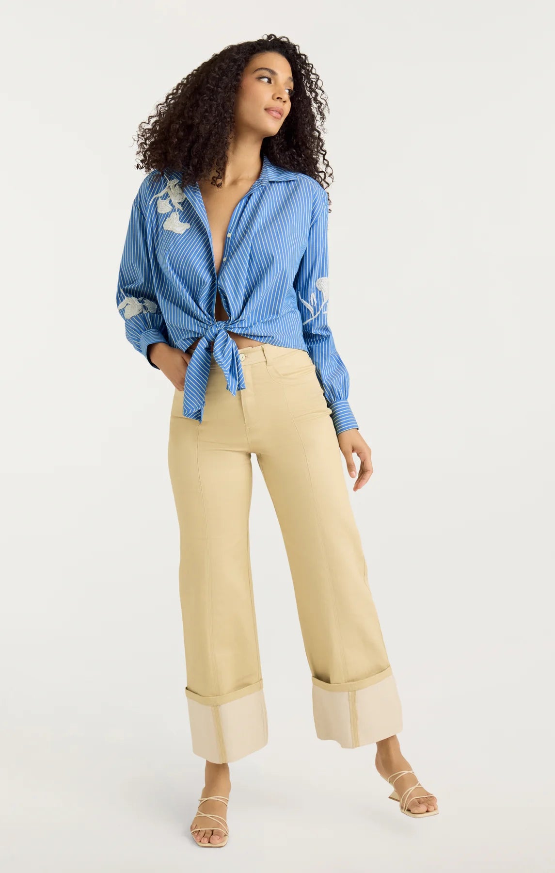 Lya Stripe Marianna Top - Oxford Blue by Cinq A Sept — view 4