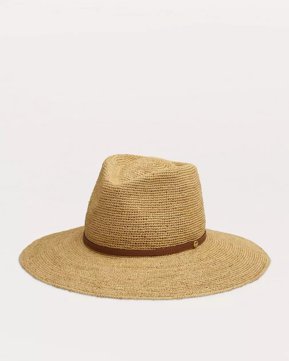 Leather-Trimmed Wide-Brim Raffia Hat - Natural by Rag & Bone | 25 South Boutiques