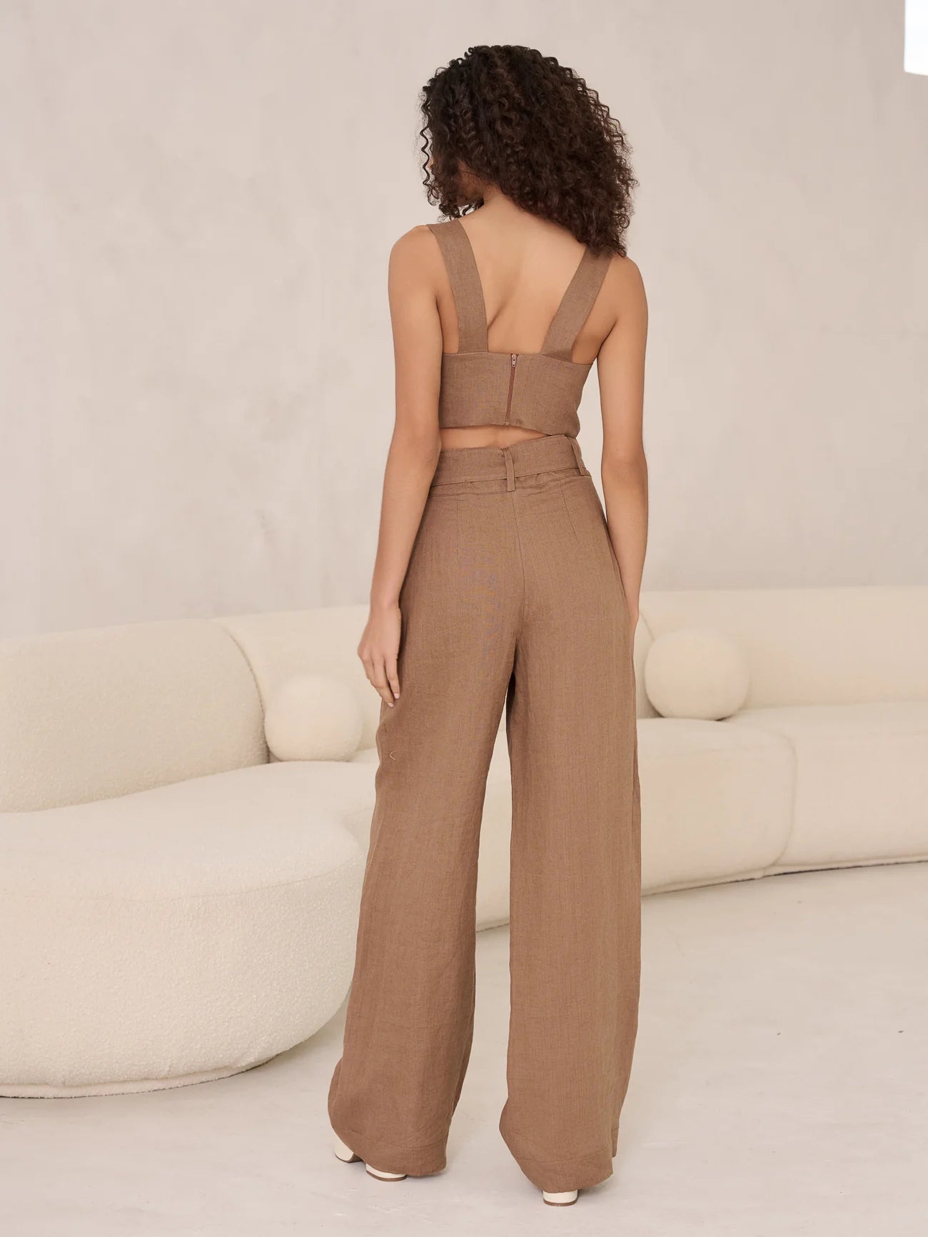 Alina Linen Pant - Pecan by Hevron — alternate view