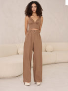 Alina Linen Pant - Pecan by Hevron | 25 South Boutiques