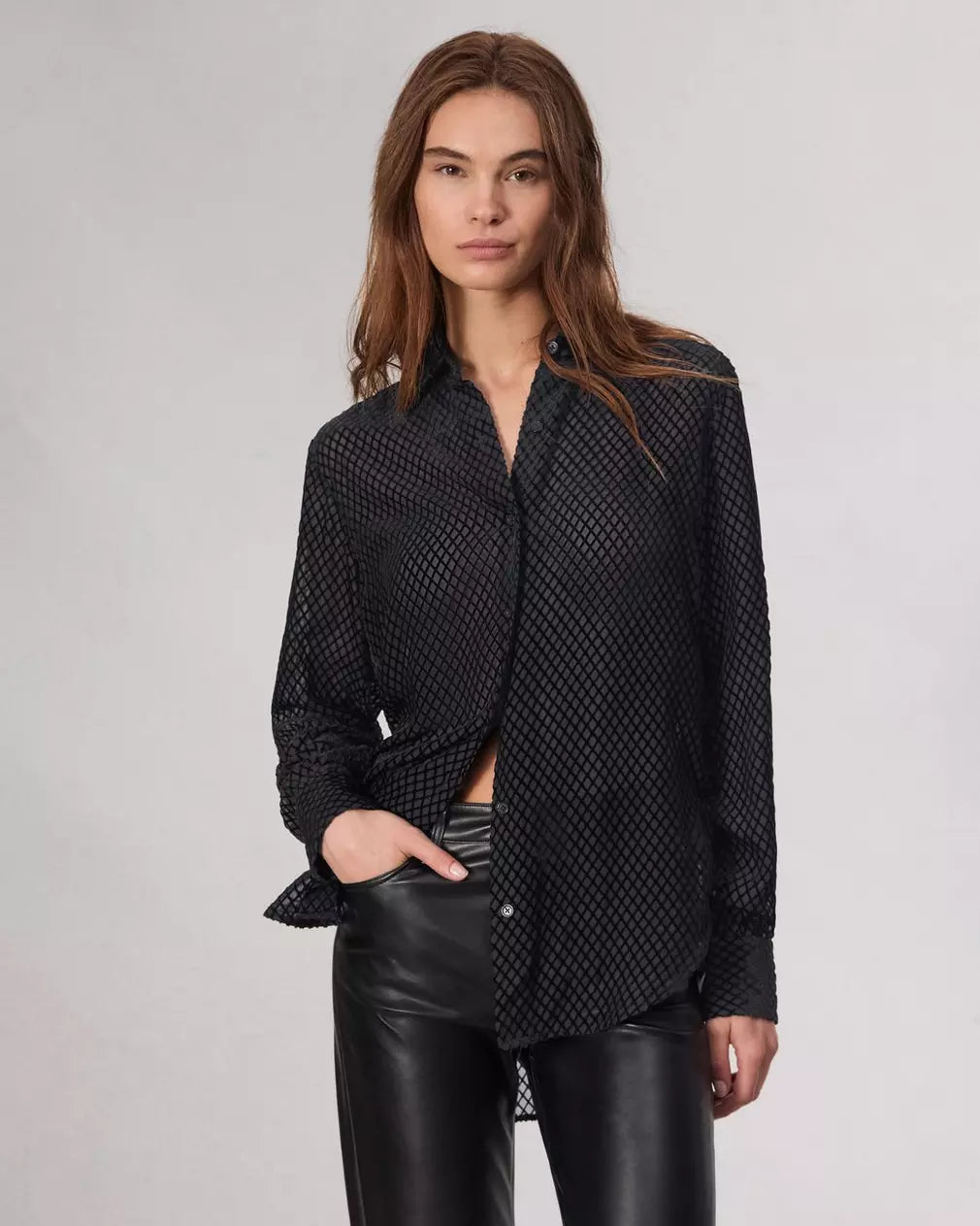 Lila Patterned Shirt - Black by Rag & Bone | 25 South Boutiques