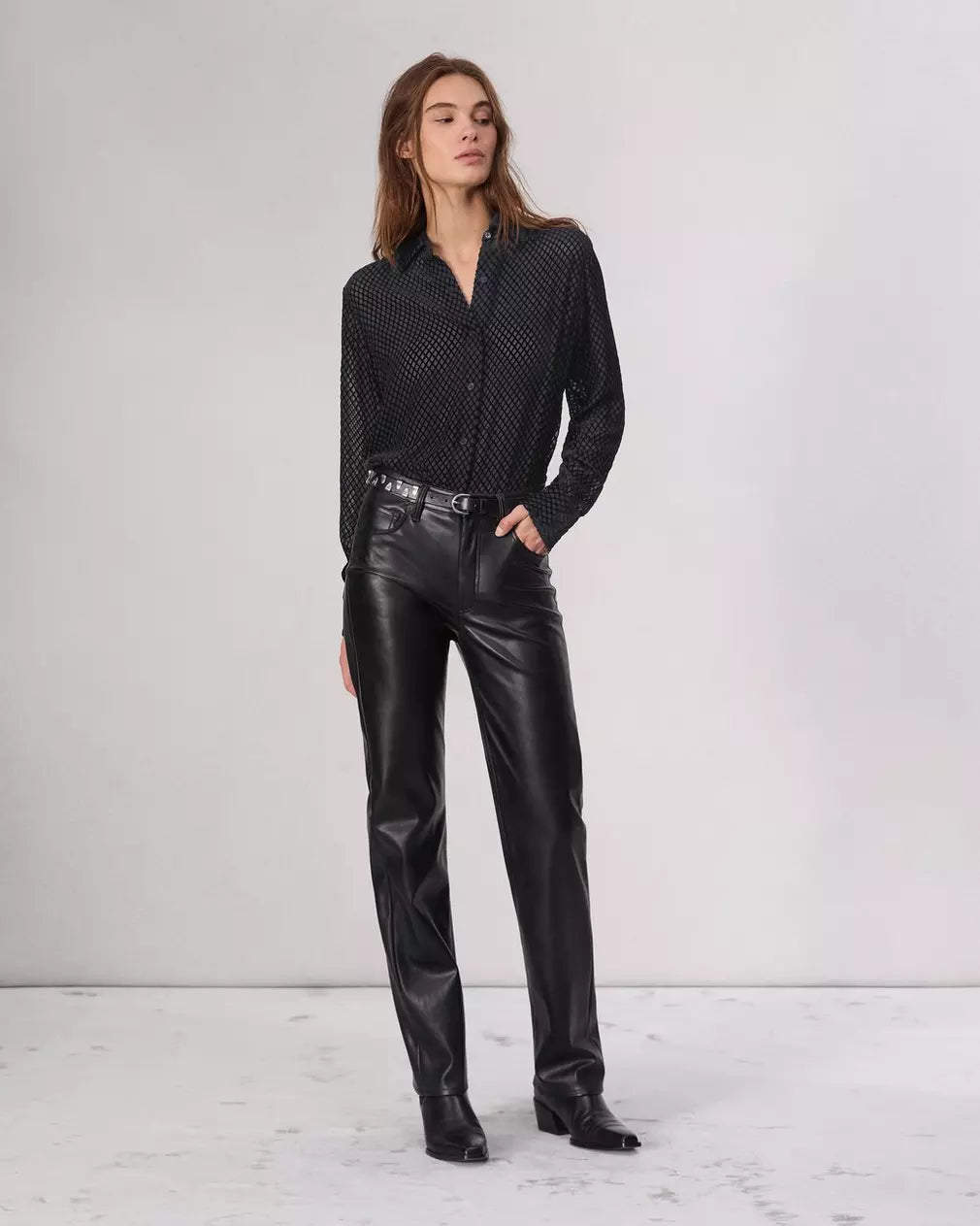 Lila Patterned Shirt - Black by Rag & Bone — view 4