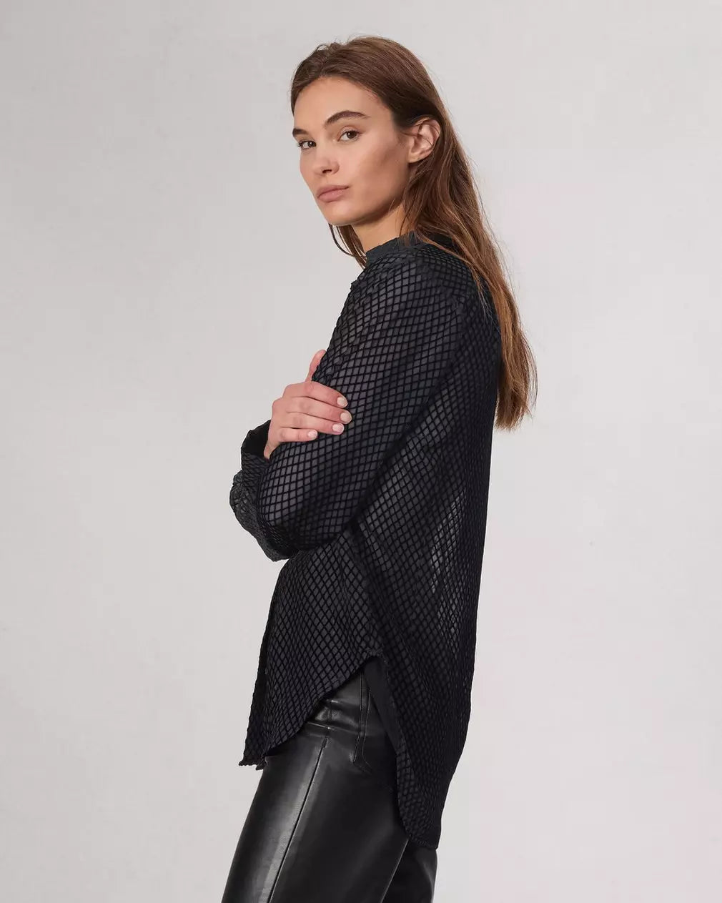 Lila Patterned Shirt - Black by Rag & Bone — alternate view