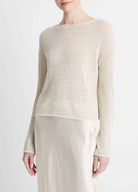 Italian Linen Drop-Shoulder Pullover Sweater - Ceramic by Vince | 25 South Boutiques