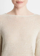 Italian Linen Drop-Shoulder Pullover Sweater - Ceramic by Vince — alternate view