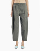 Stretch Linen Cotton Trousers - Acciaio by Malloni — alternate view