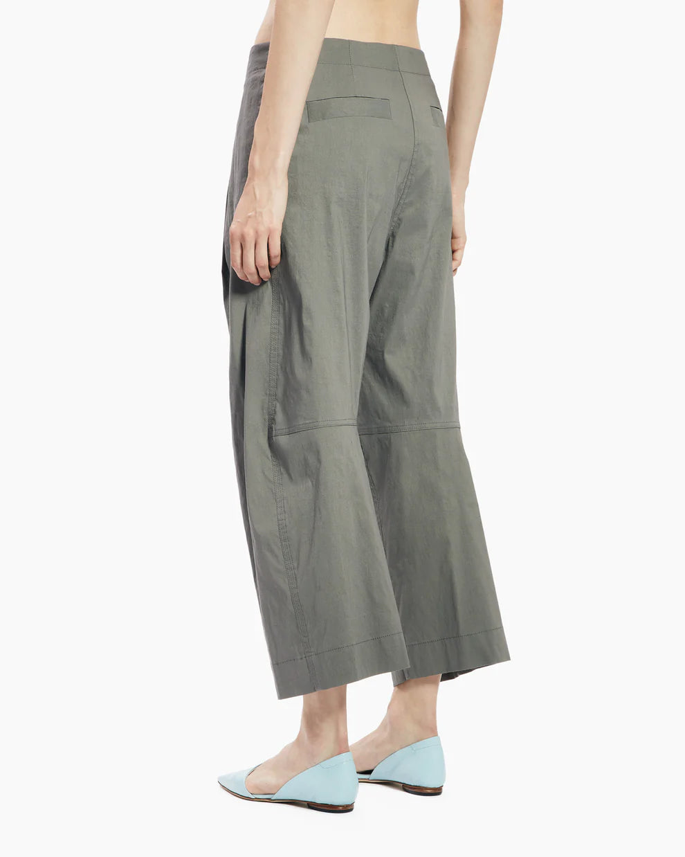 Stretch Linen Cotton Trousers - Acciaio by Malloni — view 4