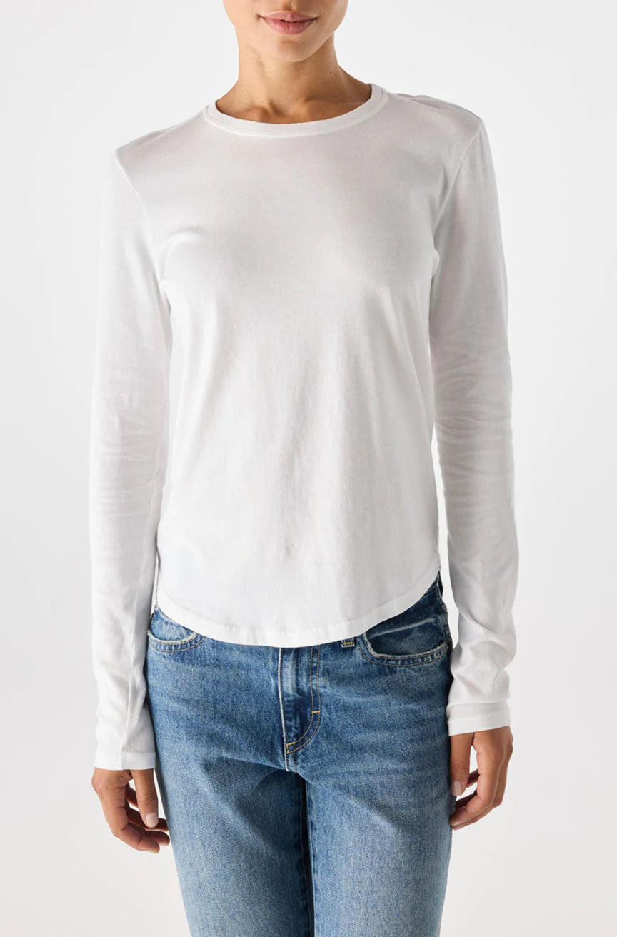 Quinn Long Sleeve Tee - White by AMO | 25 South Boutiques