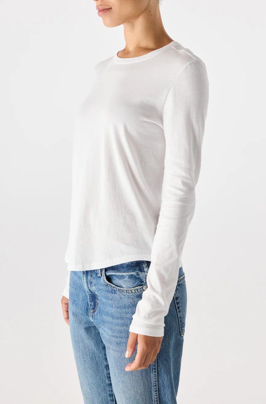 Quinn Long Sleeve Tee - White by AMO — alternate view